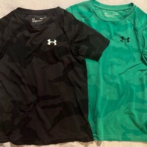 Under Armour Kids' Camo Tees - Black and Green- Boys Size, YMD